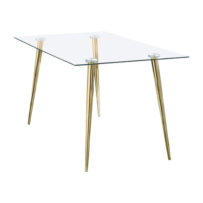 Gilman Rectangular 64-inch Glass Top Dining Table Gold