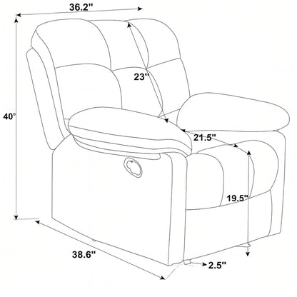 Devonaire - Manual Recliner With Padded Arms - Dark Brown