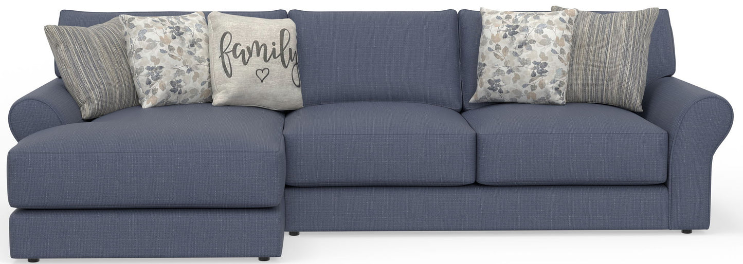 Cape May - Sofa Chaise With Comfort Coil Seating And 5 Accent Pillows Included