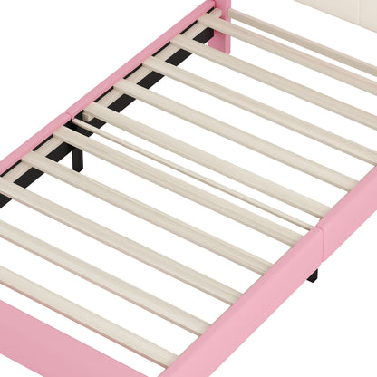 Upholstered Princess Platform Bed With Crown Headboard