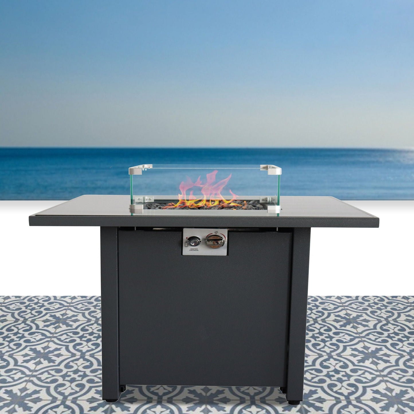 Fire Pit For Outdoor Home Garden Backyard Fireplace - Gray