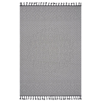 Guros - 8' X 10' Medallion Indoor / Outdoor Area Rug - White / Ivory