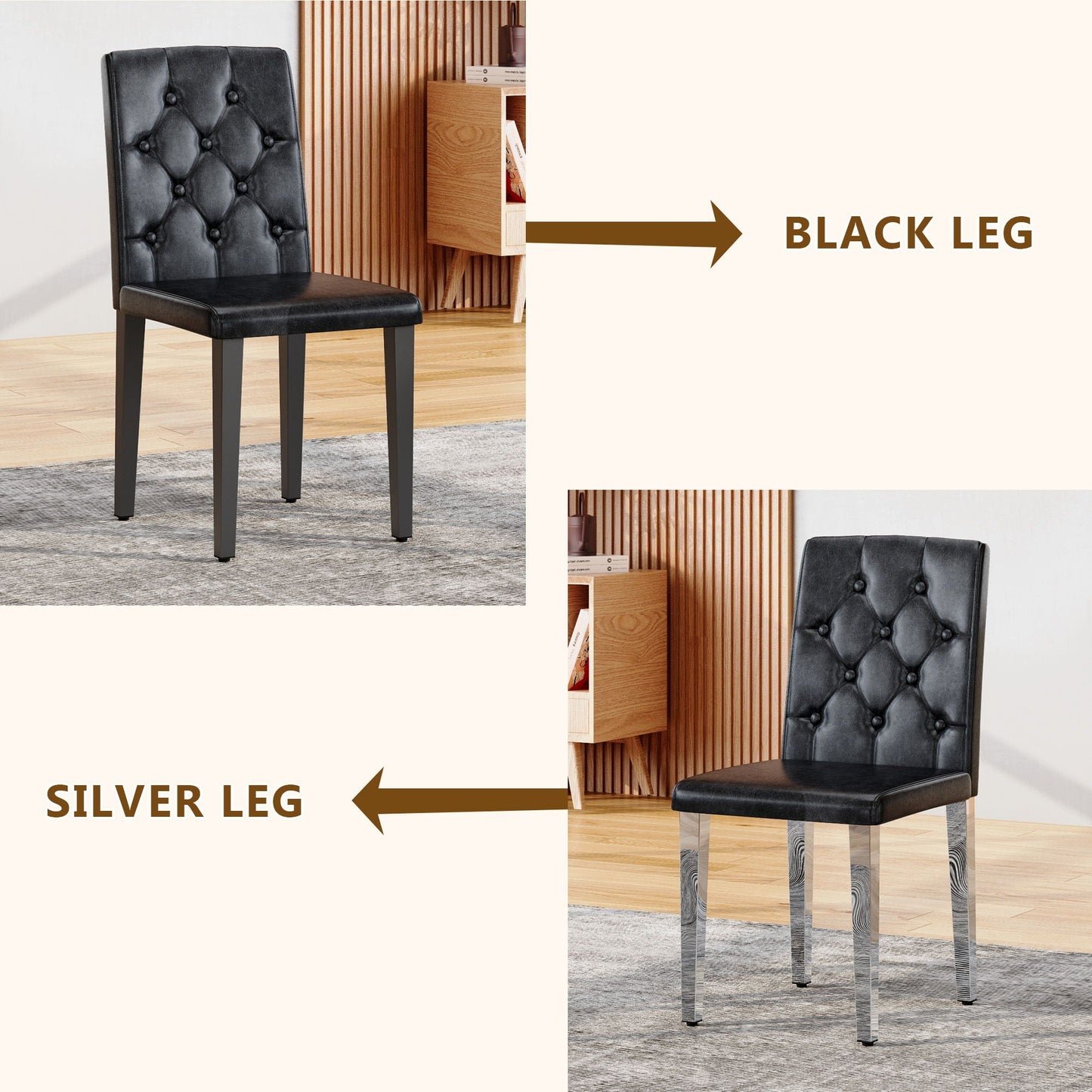 Dining Chairs With Ergonomic Buckle Backrest For Family Dining Rooms