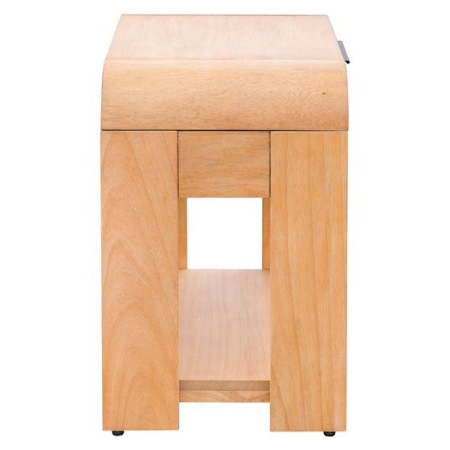 1 Drawer Waterfall Nightstand With Mid Century Design - Natural