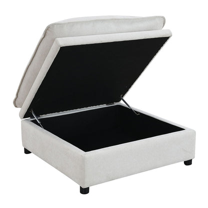 Marisa - Modular Ottoman With Storage - Beige Boucle