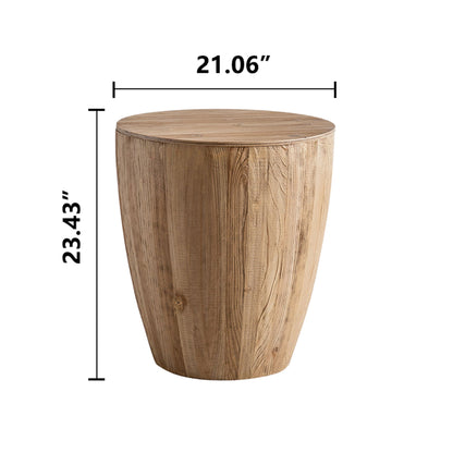 Vintage Style Barrel Coffee Table With Storage