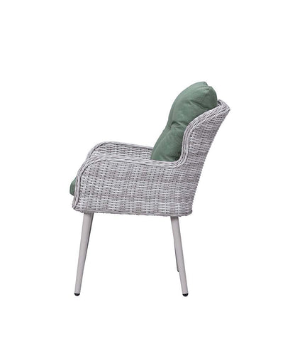 Jenneva - 7 Piece Patio Dining Set - Night Green Fabric & Gray