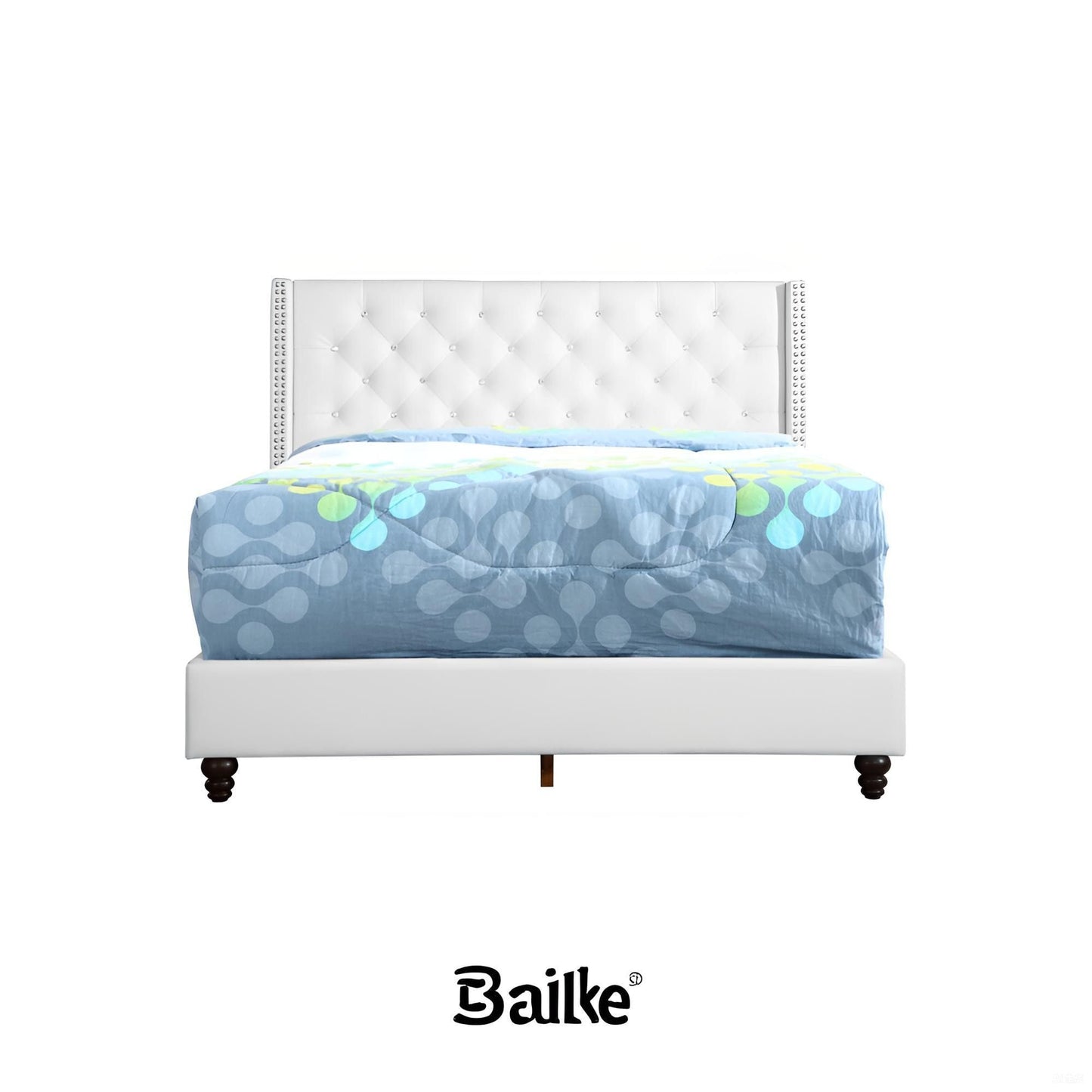Upholstered Nailhead Trim Chic Bed