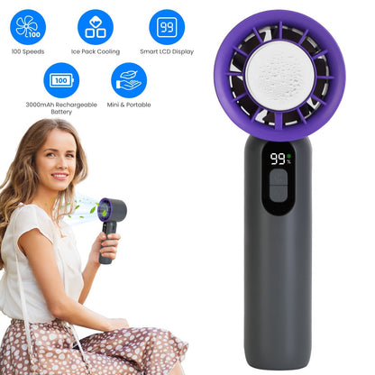 Rechargeable Handheld Fan with Ice Cooler — Travel, Beach & Camping
