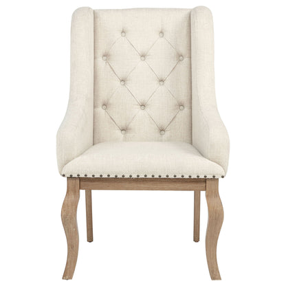 Brockway Upholstered Arm Chair Barley Brown (Set of 2)