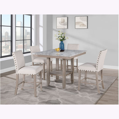 Claui - Bar Table And Bar Stools - Natural