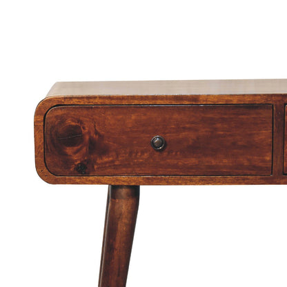 Curved Hallway Table - Chestnut