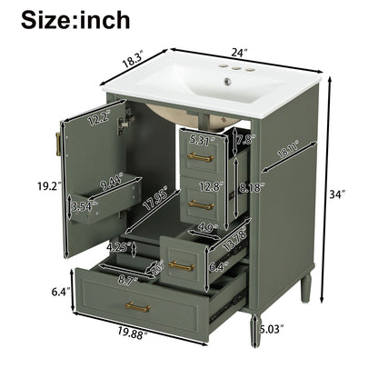 Traditional Bathroom Vanity Set With Soft Close Doors