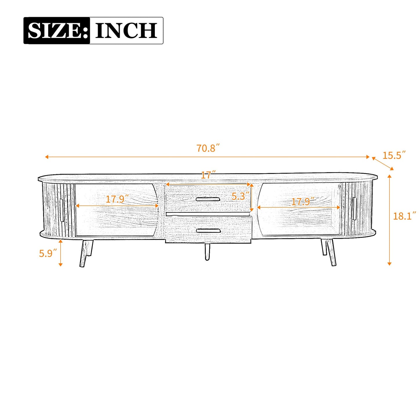 TV Stand, Entertainment Center With Storage