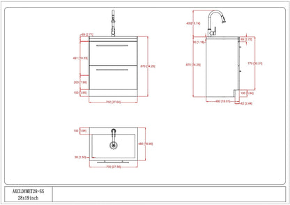 Metro - Laundry Cabinet & Faucet And Stainless Steel Sink