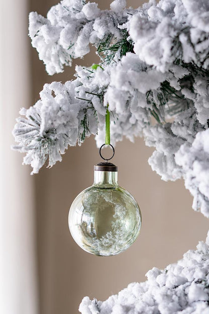 Long Neck Ball Ornaments, Glass Decorative Hanging Ball Christmas Tree Ornaments For Holiday Party Decorations (Set of 12) - Green
