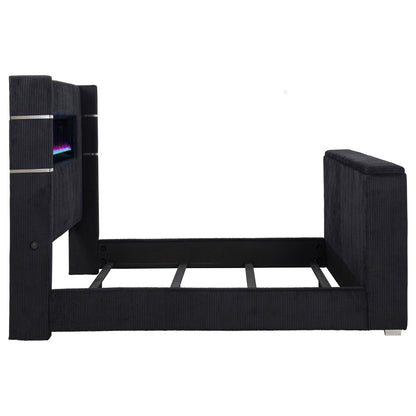 Tisdall California King Flame Visualizer TV Bed Black