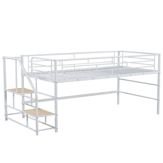 Loft Bed With Storage Stairs And Metal Frame