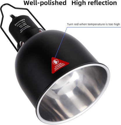 DXOPHIEX Reptile Heat Lamp Fixture Deep Dome Basking Light 5 Options