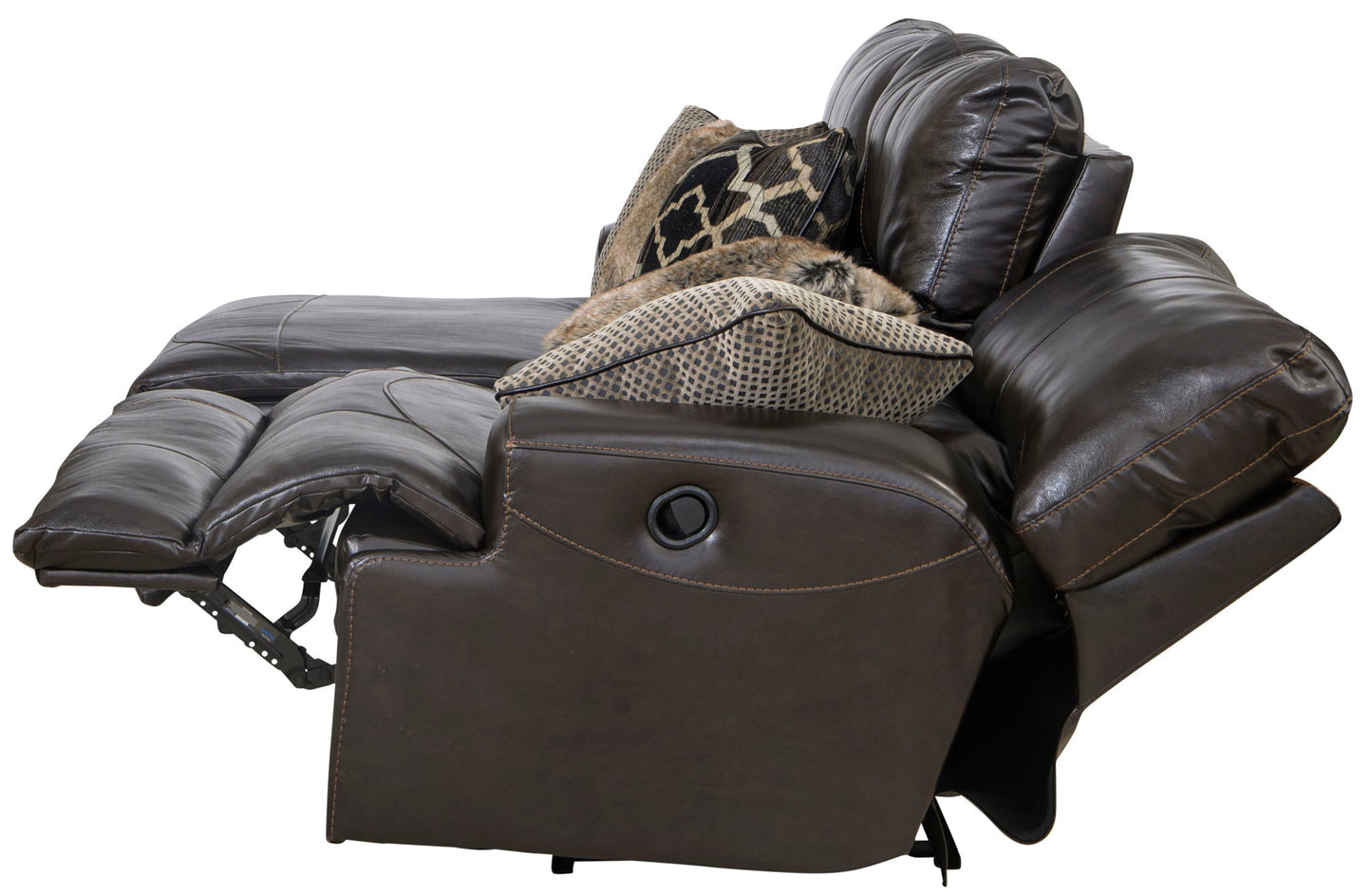 Como - 3 Piece Italian Leather Match Reclining Sectional