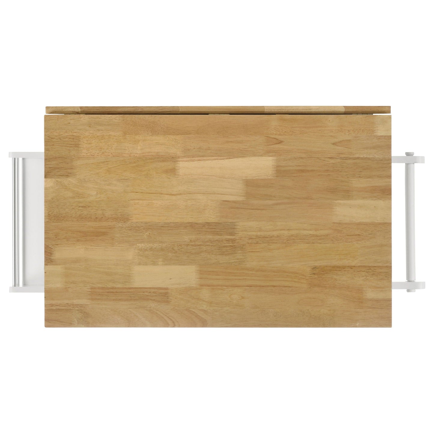 Jalen 3-door Mobile Kitchen Cart Natural Brown and White