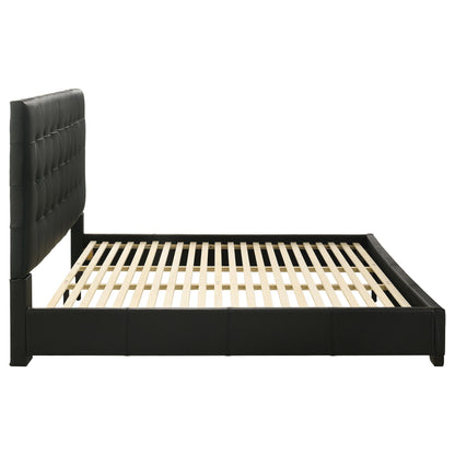 Medley Genuine Leather Eastern King Platform Bed Black