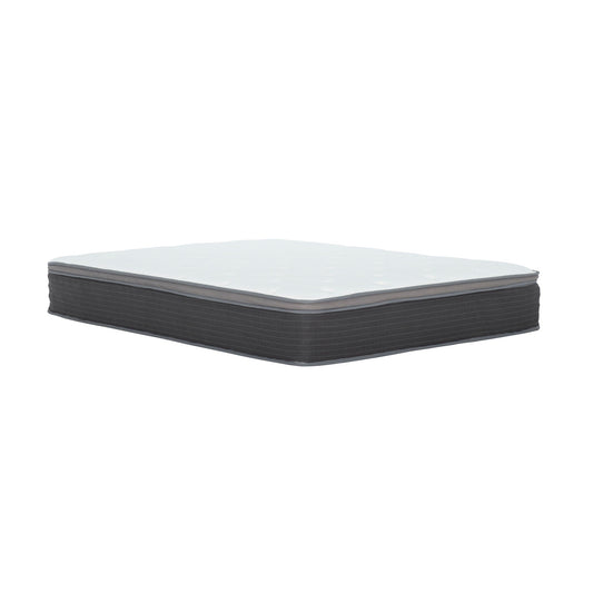 12'' Hybrid Mattress In A Box, Plush Gel Memory Foam Mattress Top With Pocket Coil Base - Gray / White - Queen