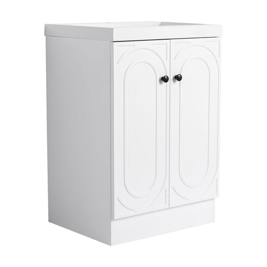 Contemporary Freestanding Bathroom Vanity With Resin Sink & Soft-Close Cabinet Doors
