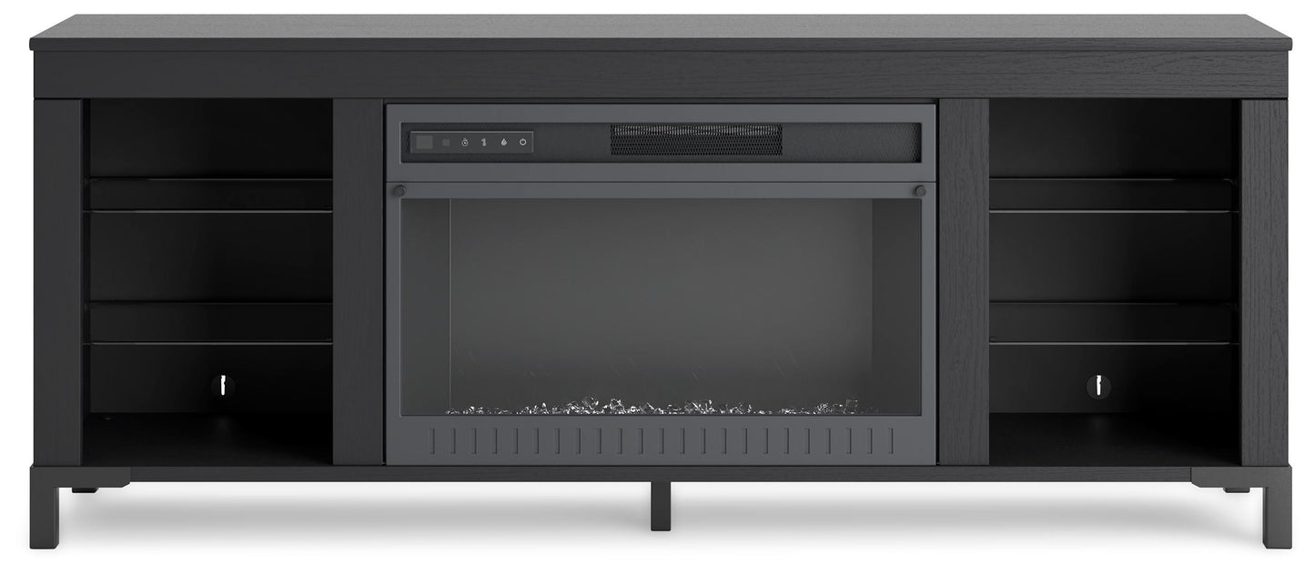 Cayberry - TV Stand With Fireplace - Black