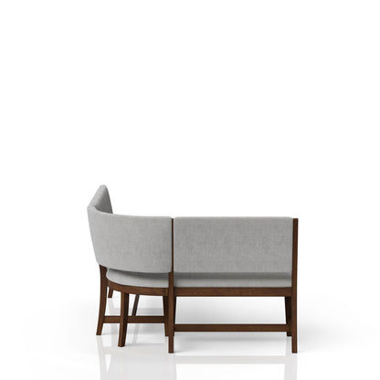 Curved Dining Bench Upholstered Curved Bench - Beige