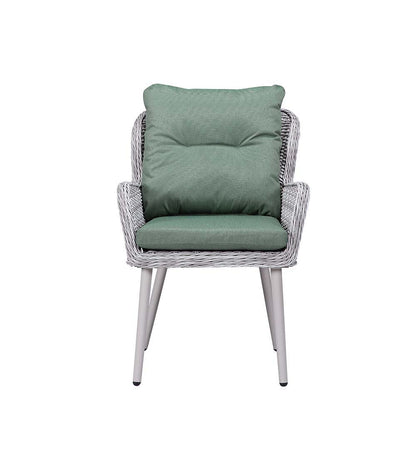 Jenneva - 7 Piece Patio Dining Set - Night Green Fabric & Gray