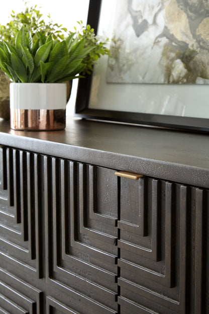 Elinmore - Accent Cabinet - Brown / Gold Finish