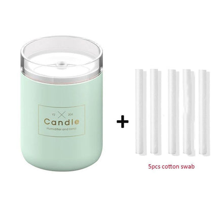 280ML Ultrasonic Air Humidifier Candle Romantic Soft Light USB Essential Oil Diffuser Car  Aroma Mist Maker
