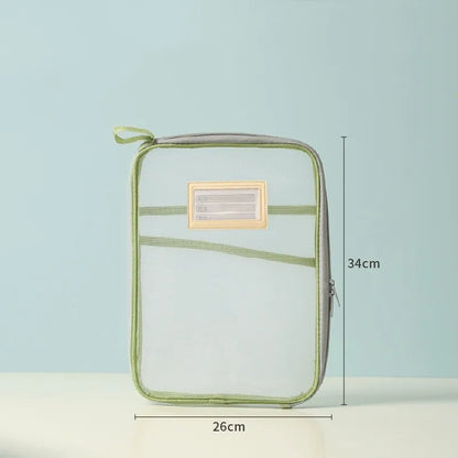 Transparent Stationery Storage Folder Hot Thicken Mesh Zipper File Packing A4 Size School Office Supplies Travel Storage Bags