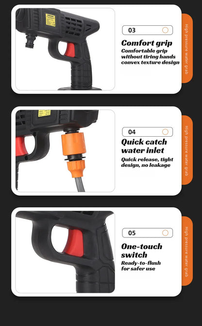 GMY【Cordless Handheld Water Gun】Lithium Battery Rechargeable High-Pressure Washer - Portable Car Wash Sprayer for Home