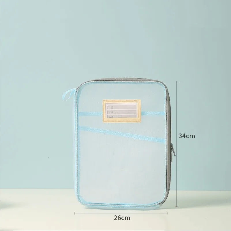 Transparent Stationery Storage Folder Hot Thicken Mesh Zipper File Packing A4 Size School Office Supplies Travel Storage Bags