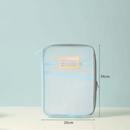 Transparent Stationery Storage Folder Hot Thicken Mesh Zipper File Packing A4 Size School Office Supplies Travel Storage Bags