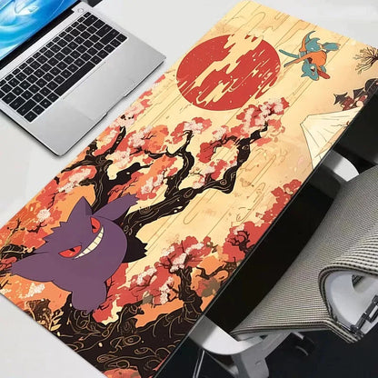 Large Mouse Pads P-pokemon Gengar Desk Gaming Mousepad with Stitched Edges and Non-Slip Rubber Base Extended 900x400 Mouse Pad