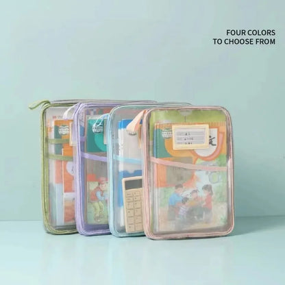 Transparent Stationery Storage Folder Hot Thicken Mesh Zipper File Packing A4 Size School Office Supplies Travel Storage Bags