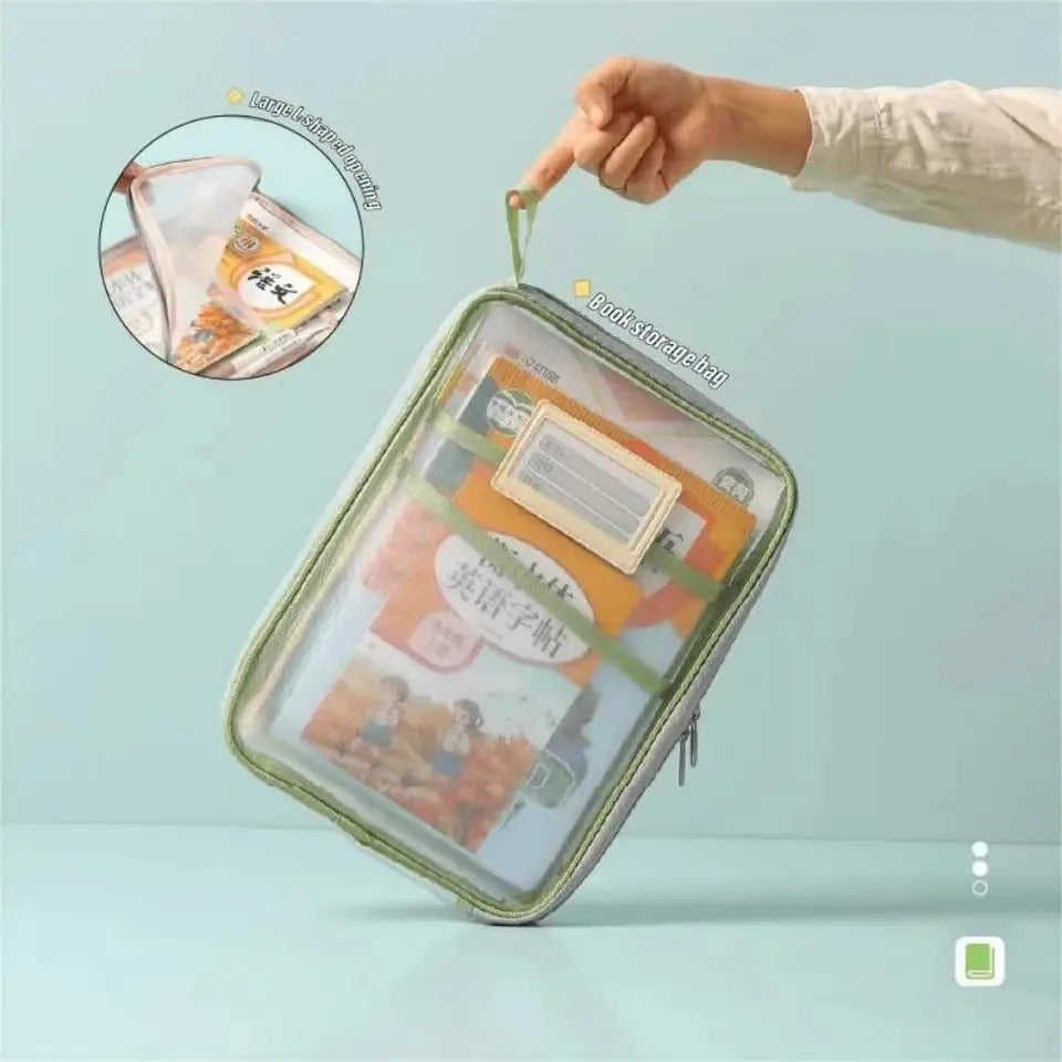 Transparent Stationery Storage Folder Hot Thicken Mesh Zipper File Packing A4 Size School Office Supplies Travel Storage Bags