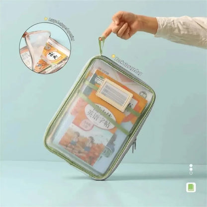 Transparent Stationery Storage Folder Hot Thicken Mesh Zipper File Packing A4 Size School Office Supplies Travel Storage Bags