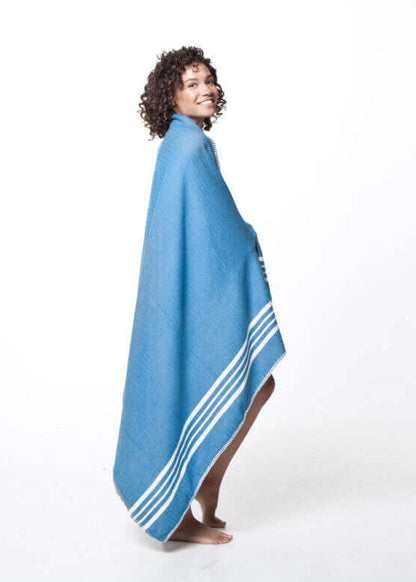 Fringe-Free Farmhouse Turkish Towel — Lightweight & Absorbent