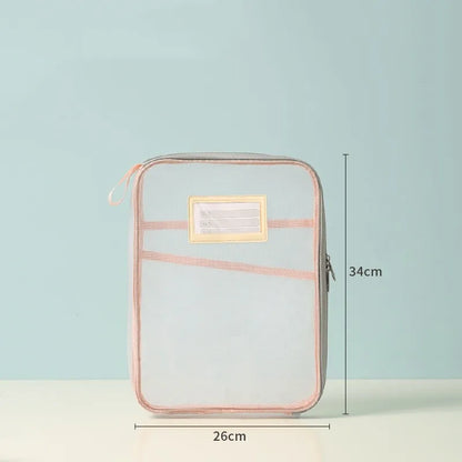 Transparent Stationery Storage Folder Hot Thicken Mesh Zipper File Packing A4 Size School Office Supplies Travel Storage Bags