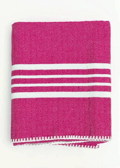 Fringe-Free Farmhouse Turkish Towel — Lightweight & Absorbent