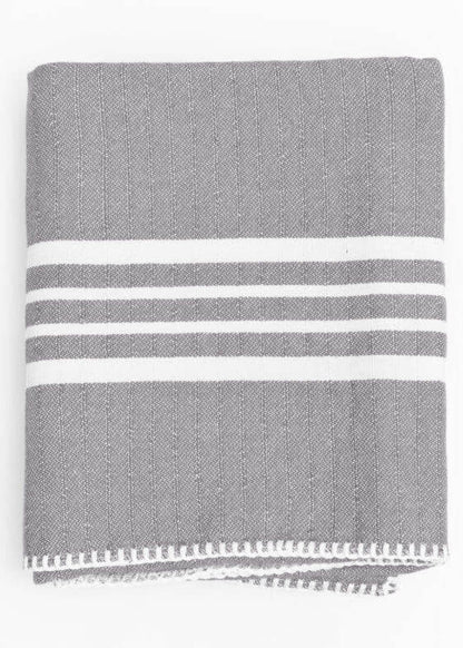 Fringe-Free Farmhouse Turkish Towel — Lightweight & Absorbent