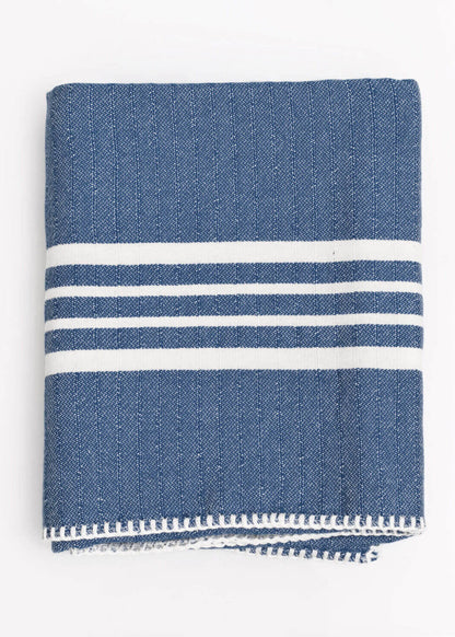 Fringe-Free Farmhouse Turkish Towel — Lightweight & Absorbent