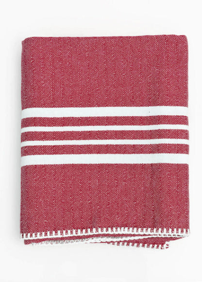 Fringe-Free Farmhouse Turkish Towel — Lightweight & Absorbent