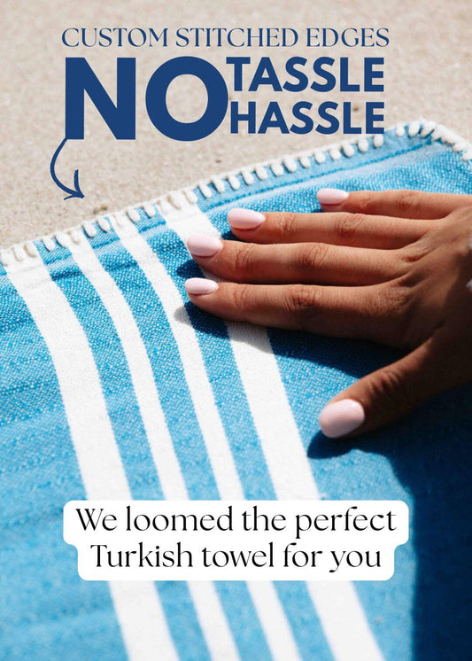 Fringe-Free Farmhouse Turkish Towel — Lightweight & Absorbent