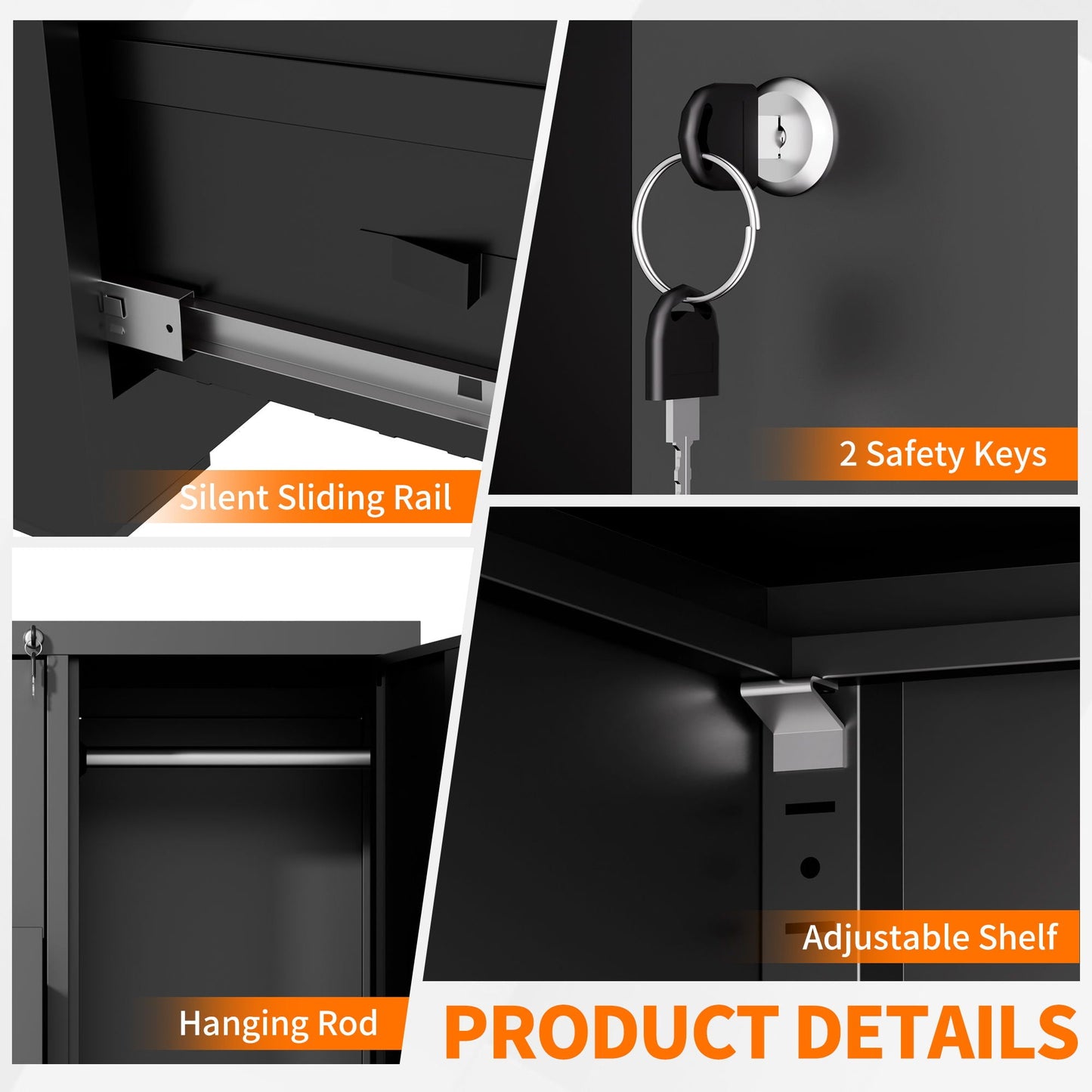 Storage Vertical Filing Cabinet With Lock