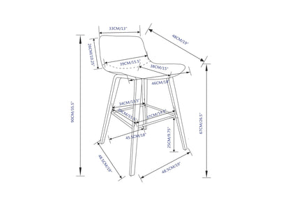 Addy - Counter Stool (Set of 2) - Distressed Brown